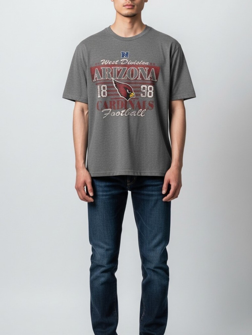 Arizona Cardinals Men's Gray Graphic Tee - Team Logo Crew Neck